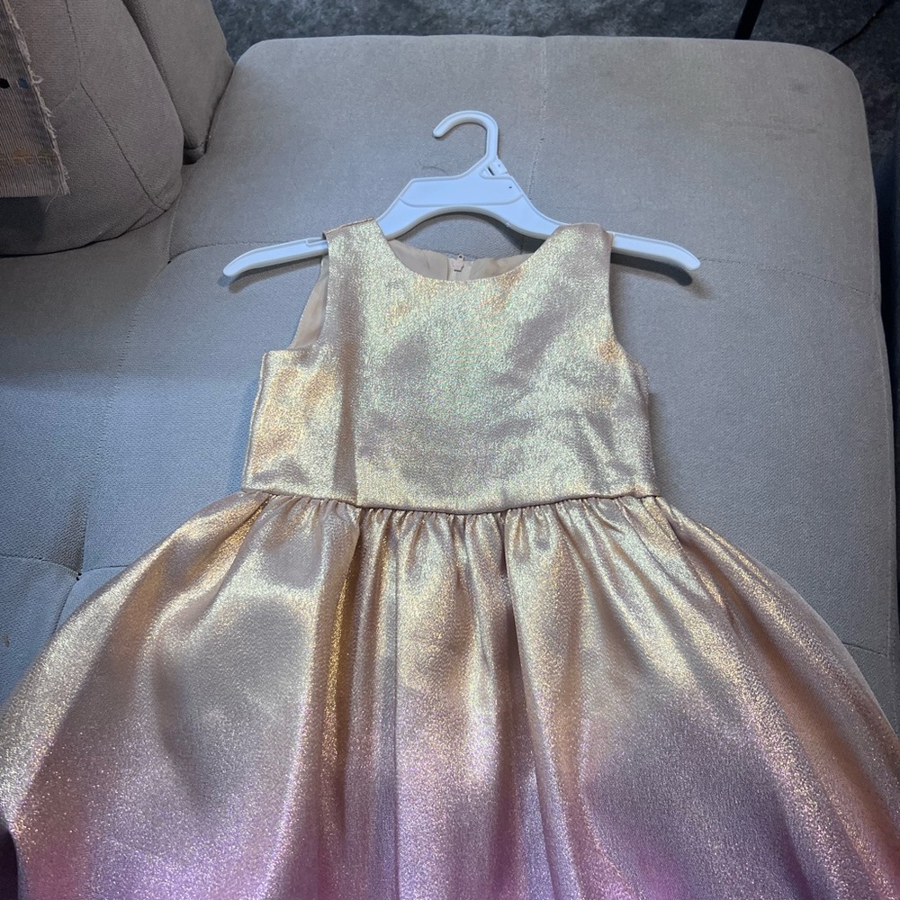 Rare Editions Shimmering Gold Kids Dress
